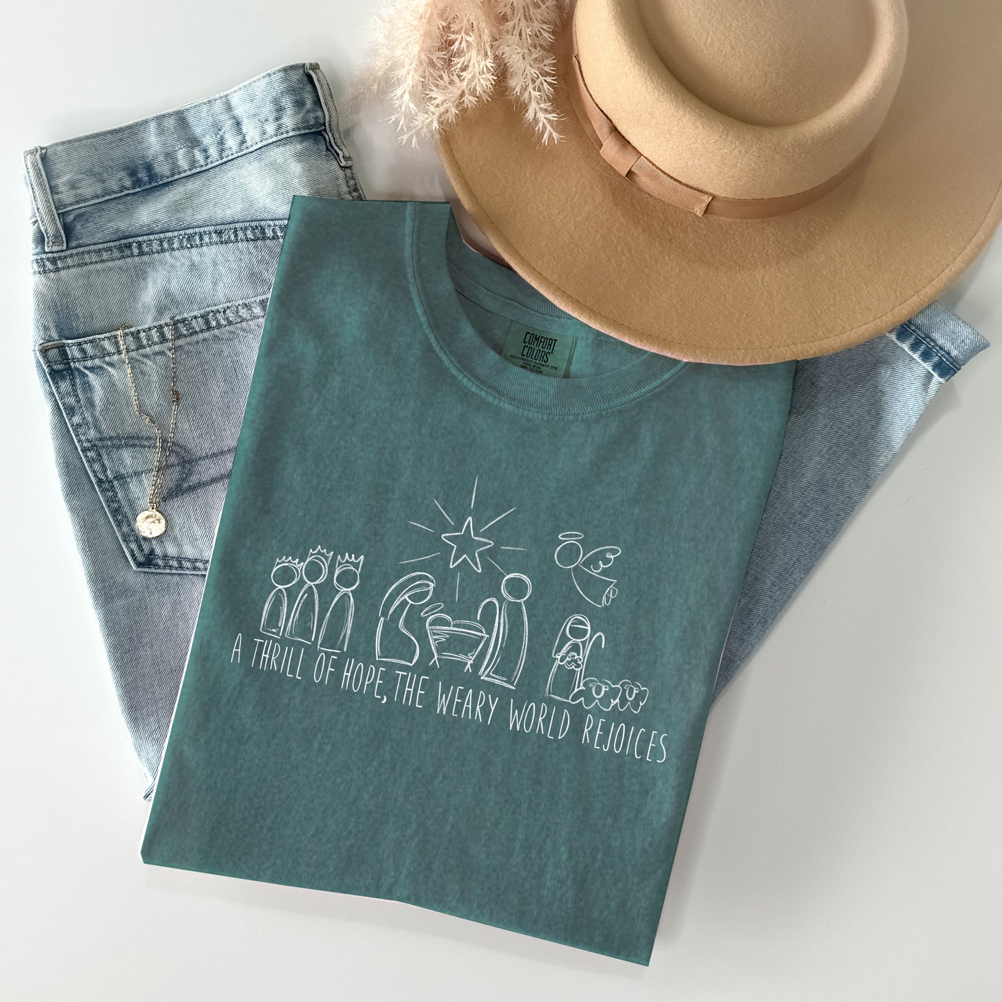 A Thrill of Hope The Weary World Rejoices Graphic Tee