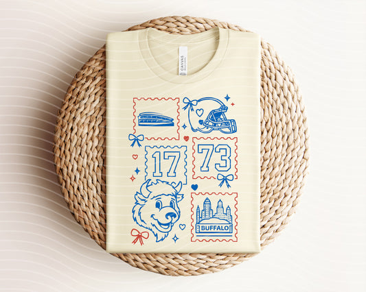 Bills Coquette Stamps Graphic Tee