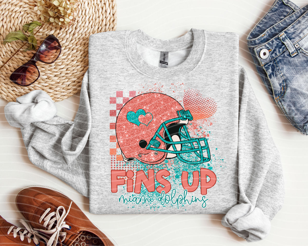 Fins Up Faux Glitter Graphic Tee