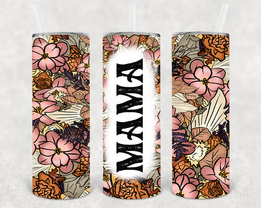 Fall Floral Mama 20 oz Skinny Tumbler