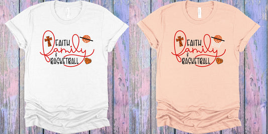 Faith Family And Basketball Graphic Tee Graphic Tee