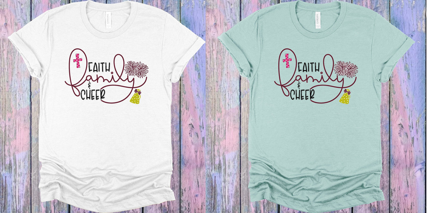 Faith Family And Cheer Graphic Tee Graphic Tee