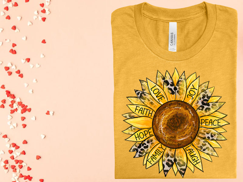 Faith Love Joy Sunflower Graphic Tee Graphic Tee