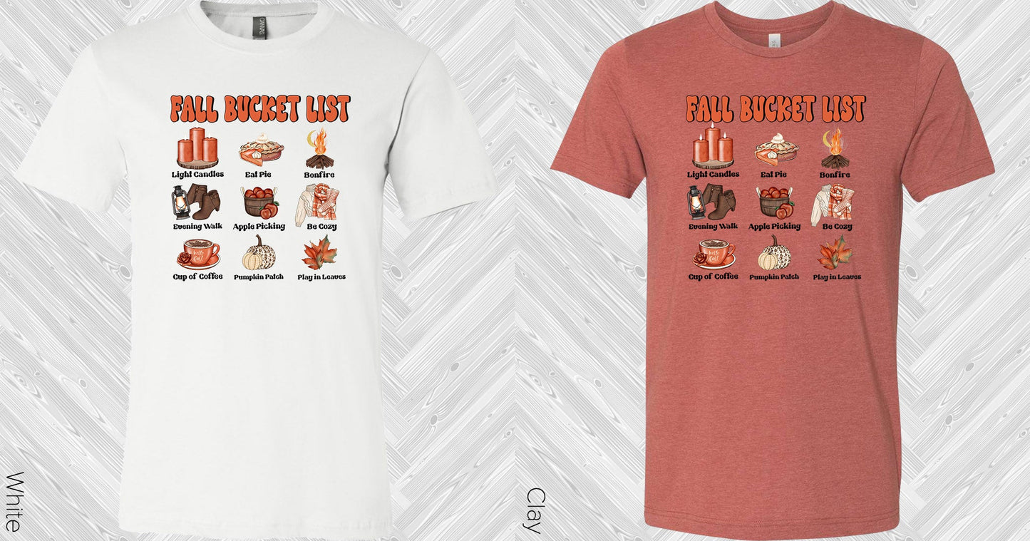 Fall Bucket List Graphic Tee Graphic Tee