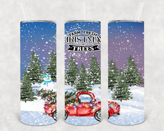 Farm Fresh Christmas Trees 20 Oz Skinny Tumbler