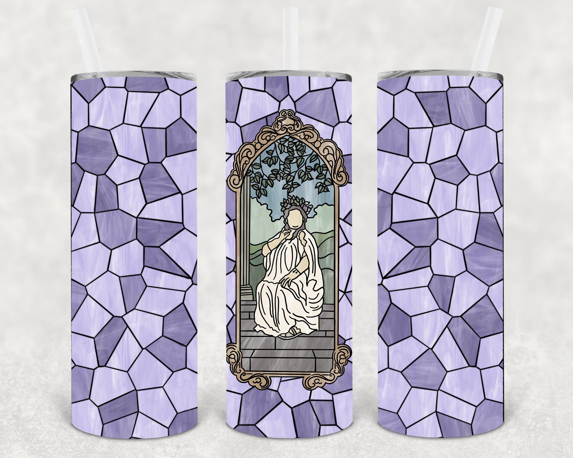 Fat Lady Stained Glass 20 Oz Skinny Tumbler