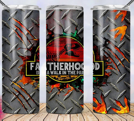 Fatherhood Is A Walk In The Park 20 Oz Skinny Tumbler