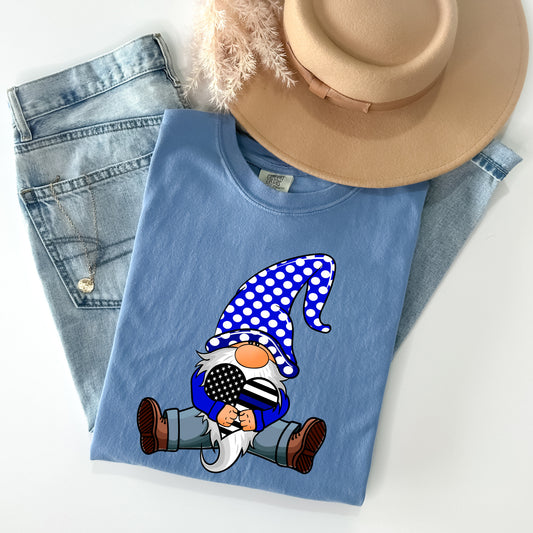 Thin Blue Line Gnome Graphic Tee