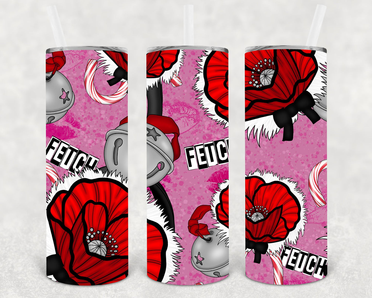 Fetch Christmas 20 Oz Skinny Tumbler