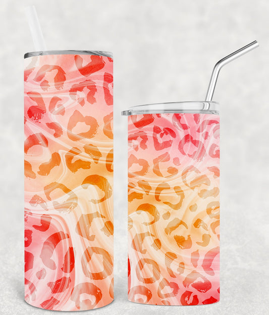 Fiery Leopard 20 Oz Skinny Tumbler