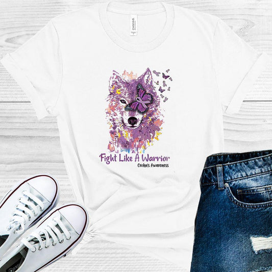 Fight Like A Warrior Wolf Chrons Awareness Graphic Tee Graphic Tee