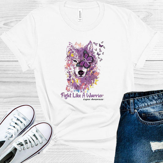 Fight Like A Warrior Wolf Lupus Awareness Graphic Tee Graphic Tee