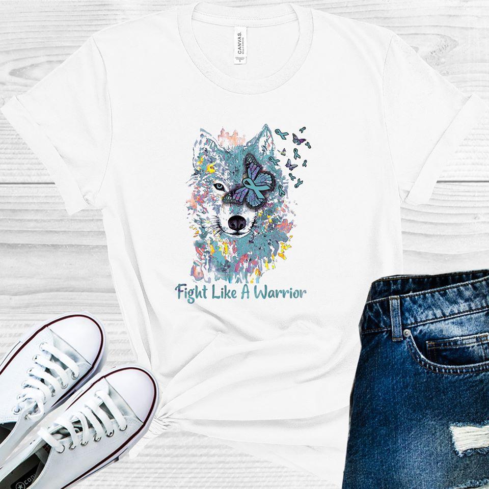 Fight Like A Warrior Wolf Graphic Tee Graphic Tee