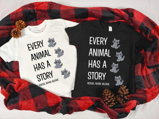 Every Animal Has a Story (Raccoon) Graphic Tee