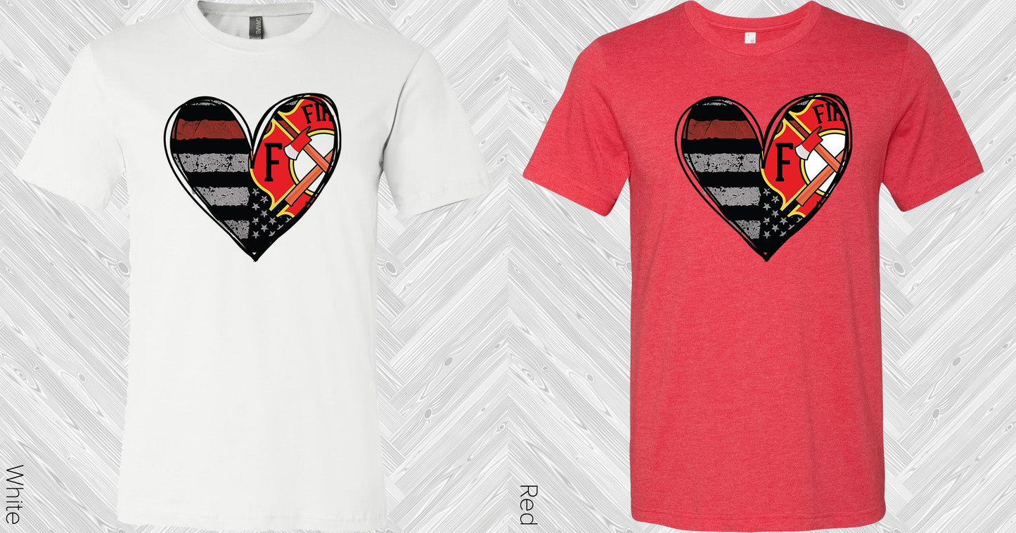 Firefighter Heart Graphic Tee Graphic Tee