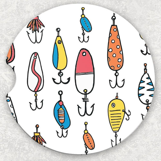 Car Coaster Set - Fishing Lures