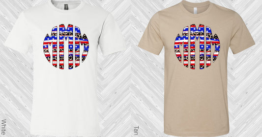 Flag And Leopard Monogram Graphic Tee Graphic Tee