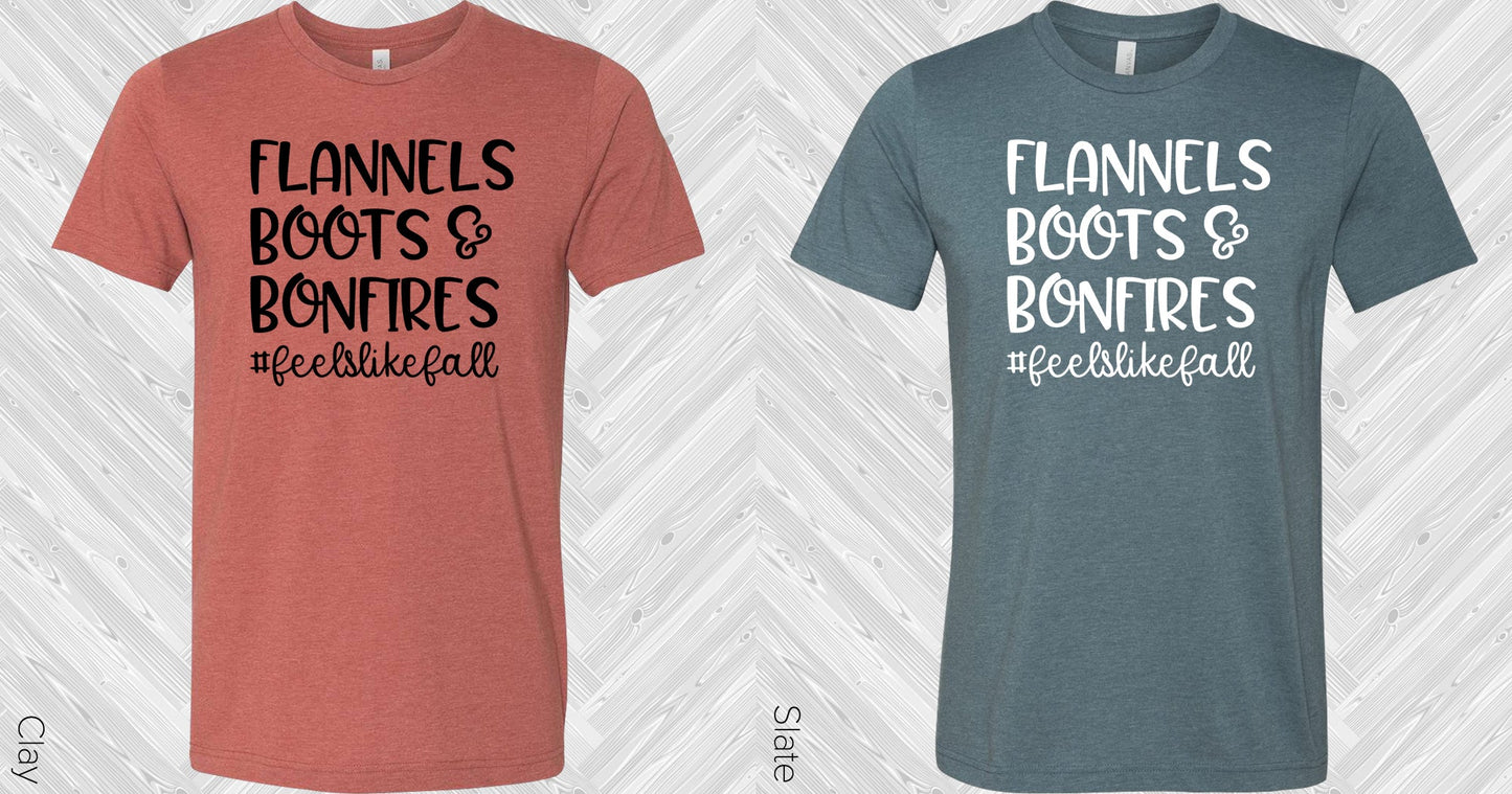 Flannels Boots & Bonfires #Feelslikefall Graphic Tee Graphic Tee