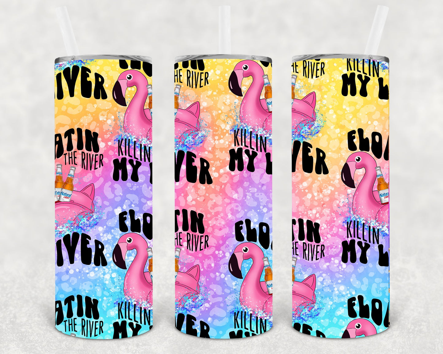 Floatin The River Killin My Liver 20 Oz Skinny Tumbler