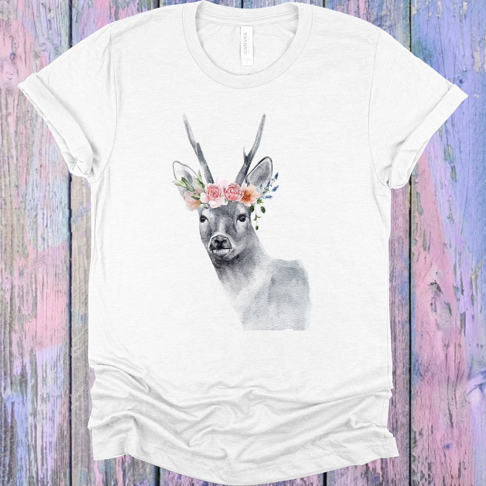 Floral Doe Graphic Tee Graphic Tee
