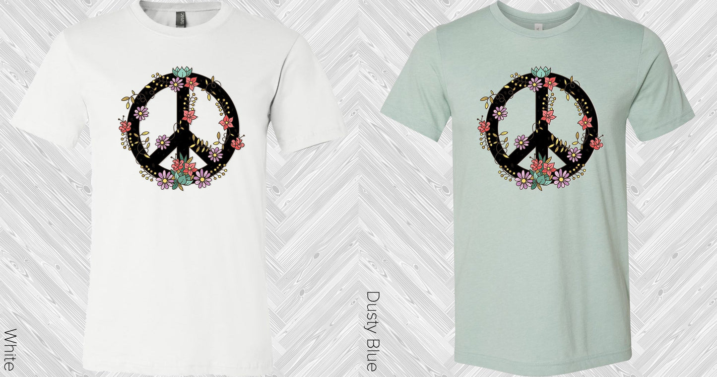 Floral Peace Sign Graphic Tee Graphic Tee
