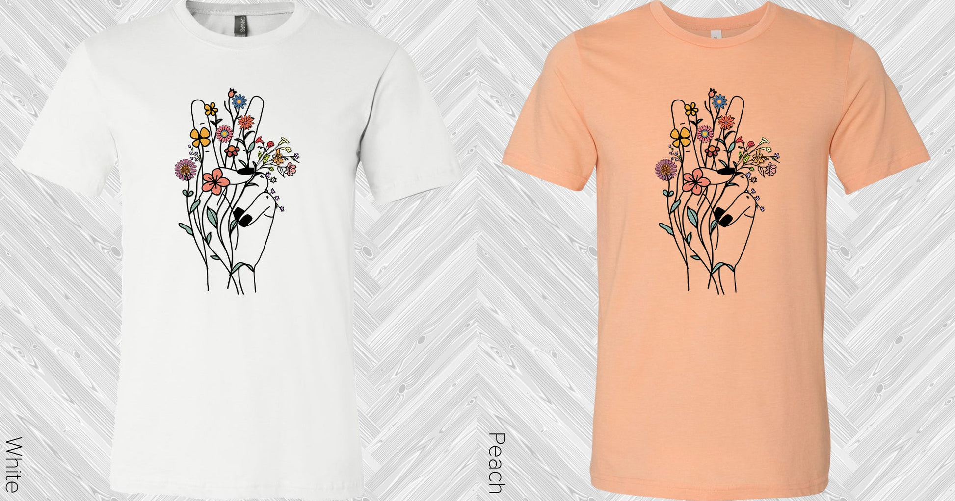 Floral Peace Hand Graphic Tee Graphic Tee