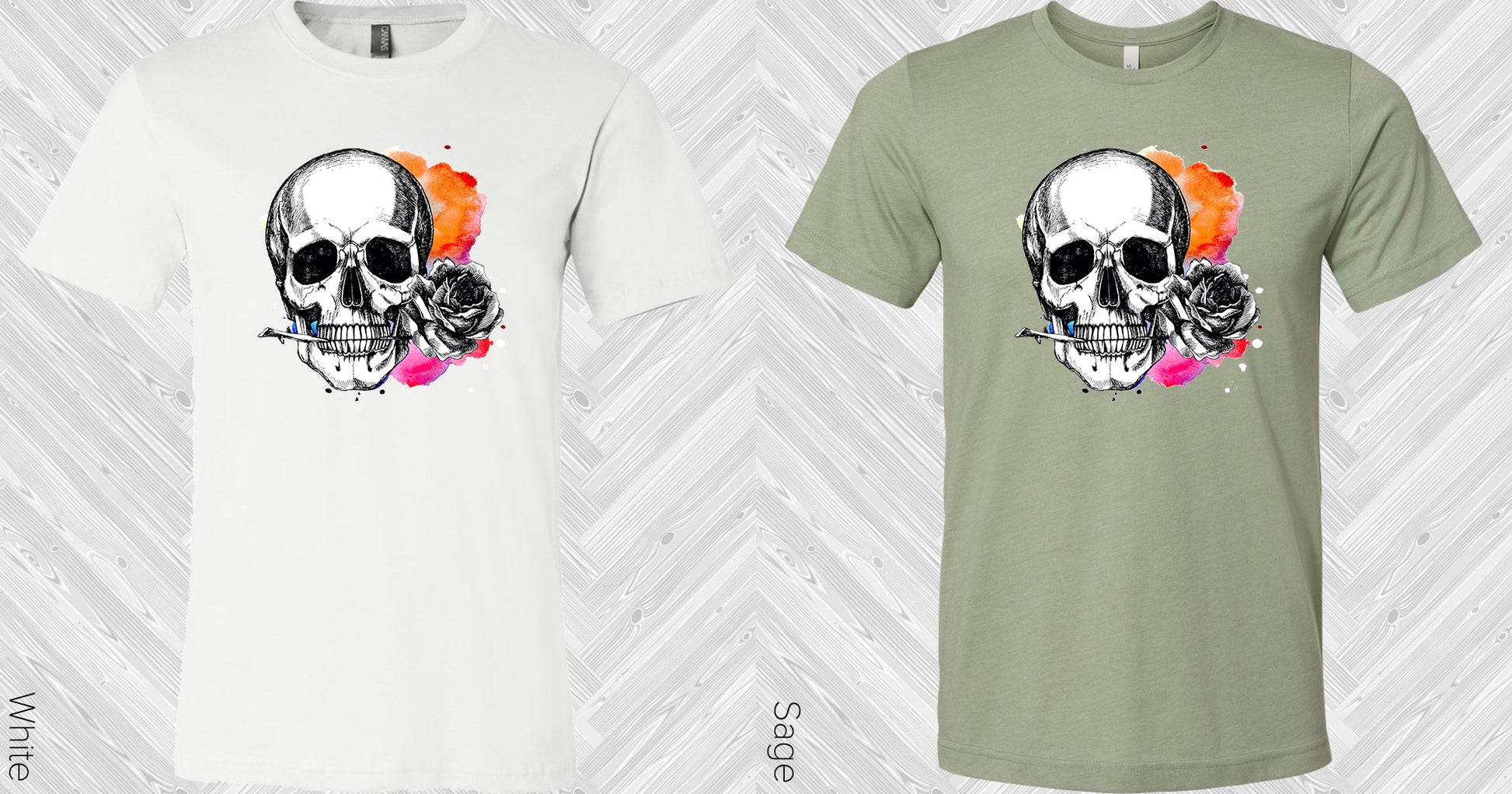 Floral Skull Graphic Tee Graphic Tee