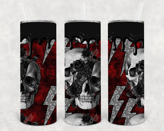 Floral Skull 20 Oz Skinny Tumbler