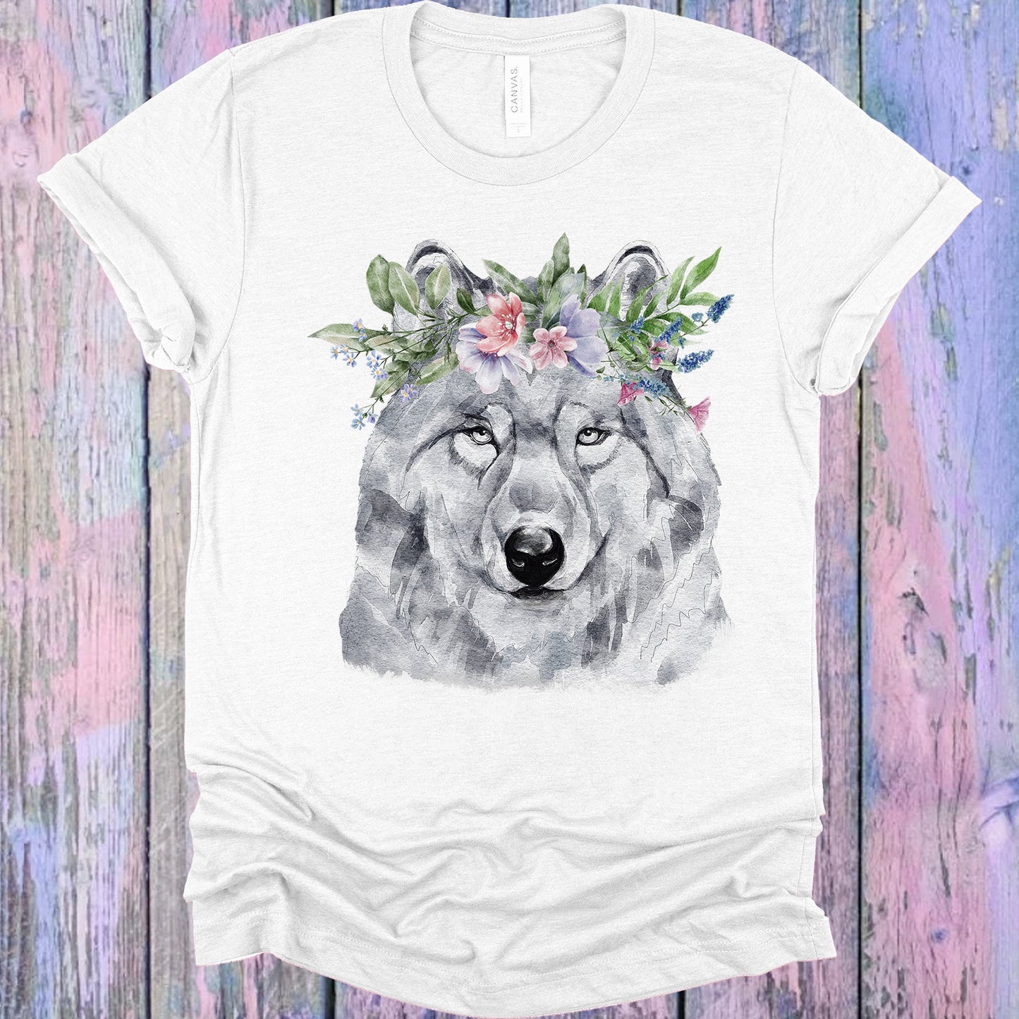 Floral Wolf Graphic Tee Graphic Tee