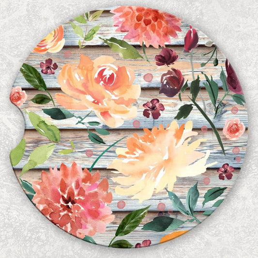 Car Coaster Set - Floral