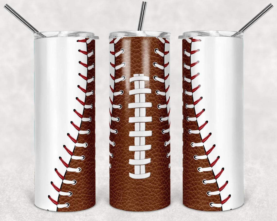 Football Baseball 20 Oz Skinny Tumbler