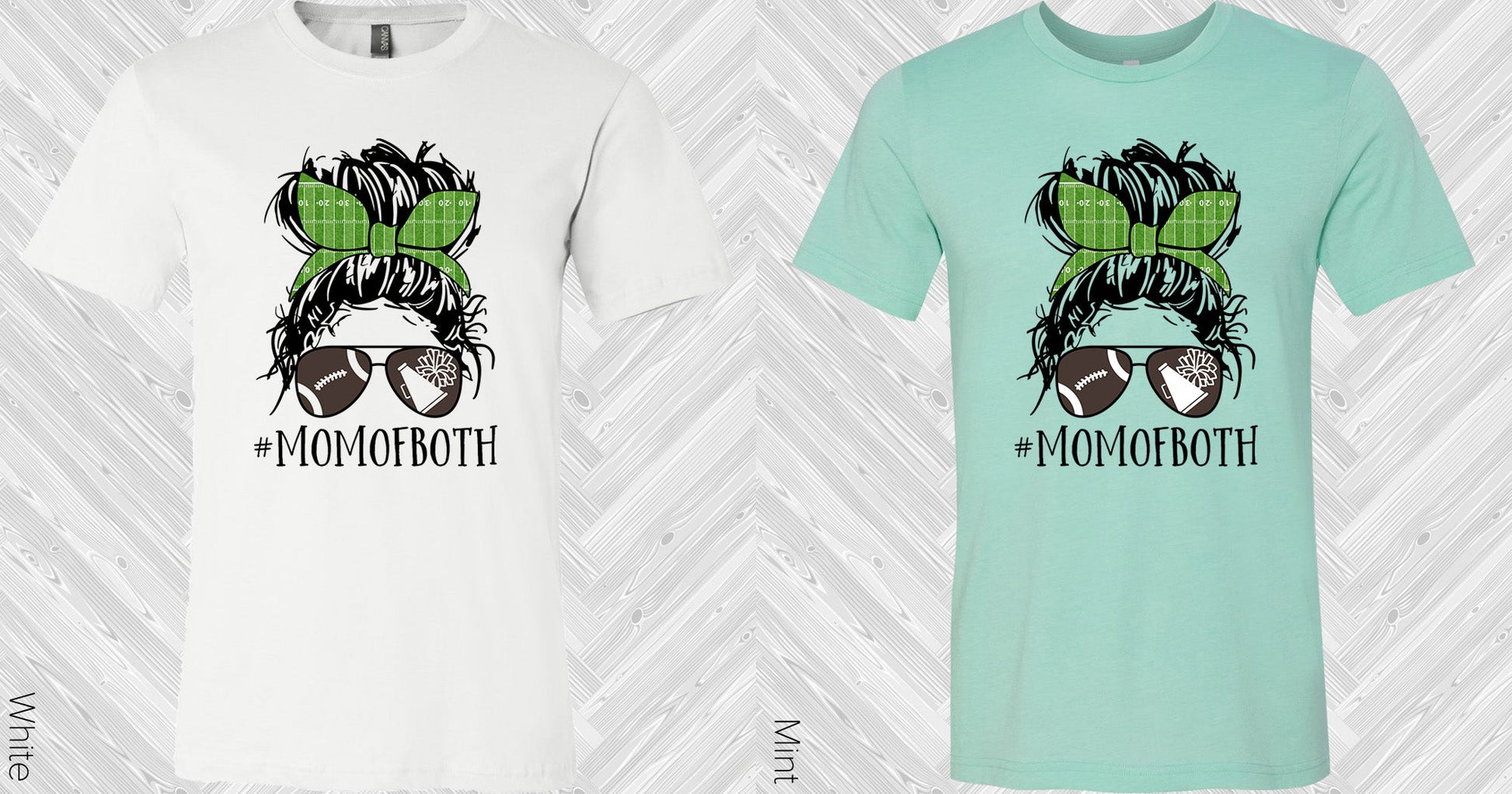 Football Cheer Mom Of Both #momofboth Graphic Tee Graphic Tee