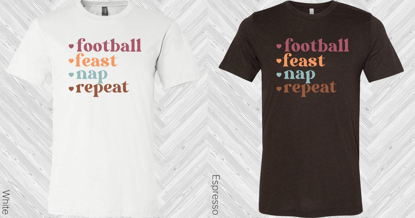 Football Feast Nap Repeat Graphic Tee Graphic Tee