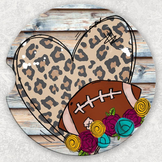 Car Coaster Set - Football Heart