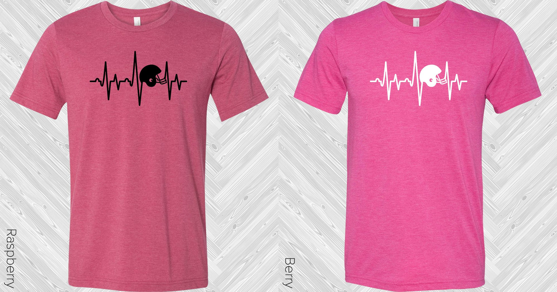 Football Helmet Heartbeat Graphic Tee Graphic Tee
