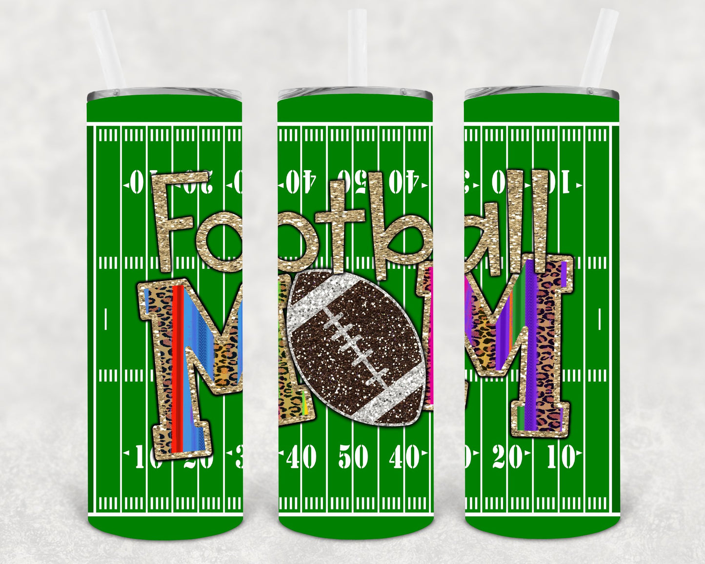 Football Mom 20 Oz Skinny Tumbler