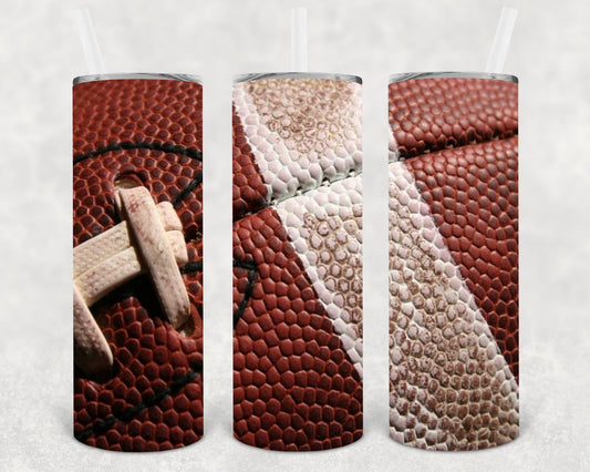 Football 20 Oz Skinny Tumbler