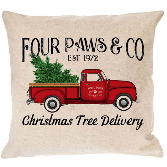 Four Paws & Co Christmas Tree Delivery Canvas Pillow Cover