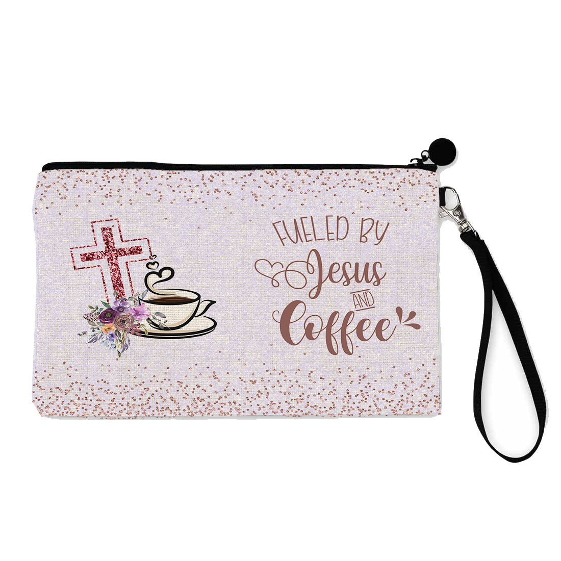 Fueled By Jesus And Coffee Wristlet