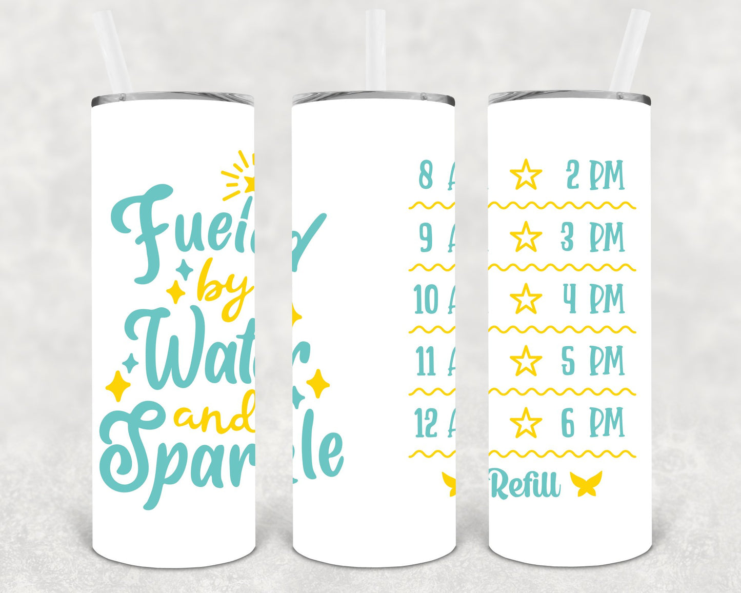 Fueled By Water And Sparkle 20 Oz Skinny Tumbler
