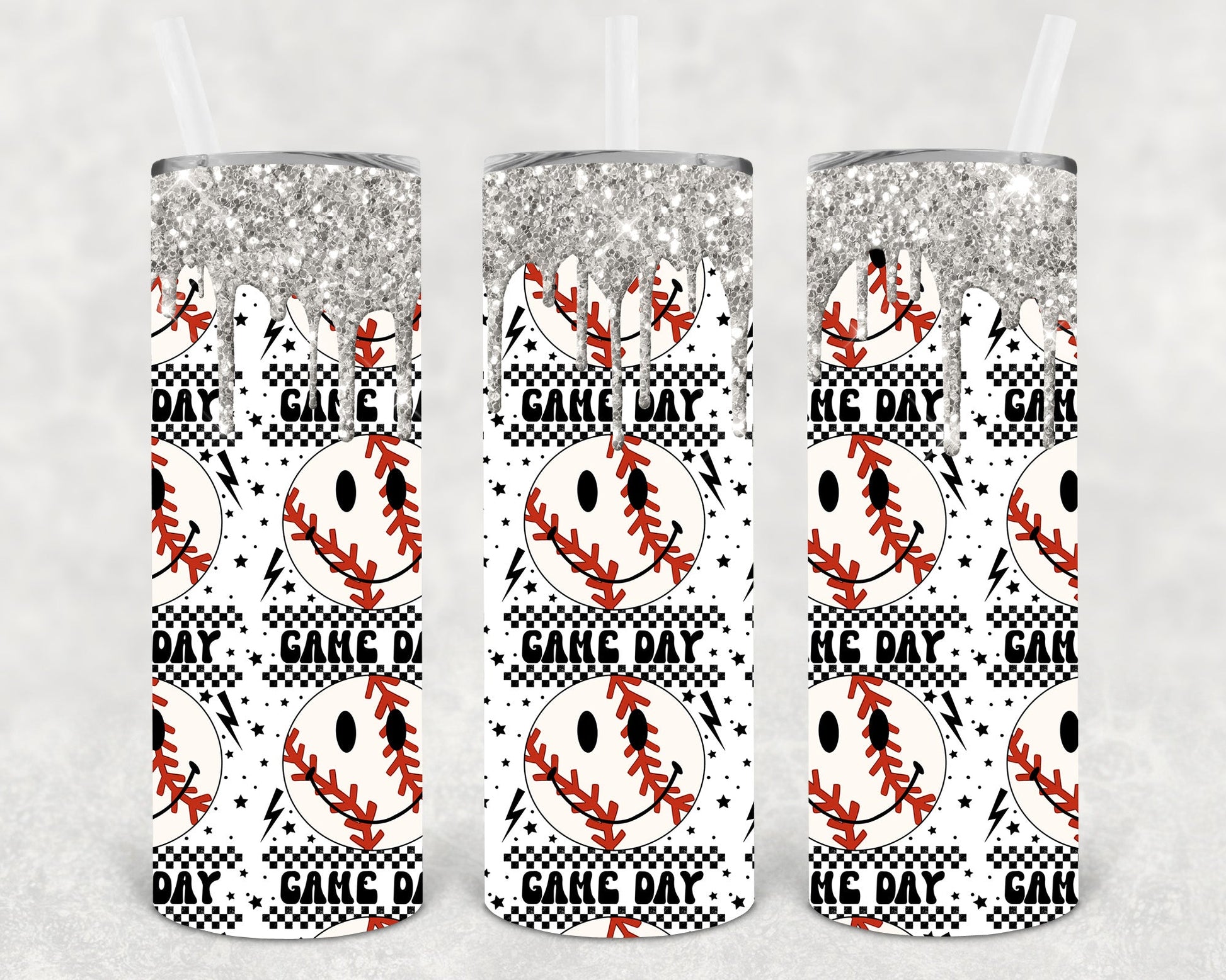 Game Day Baseball 20 Oz Skinny Tumbler