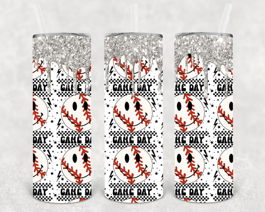 Game Day Baseball 20 Oz Skinny Tumbler