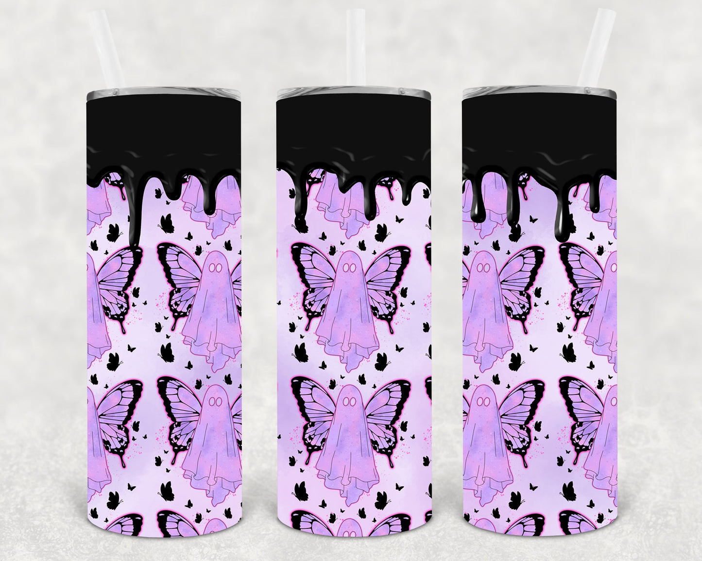 Ghost Butterflies 20 Oz Skinny Tumbler