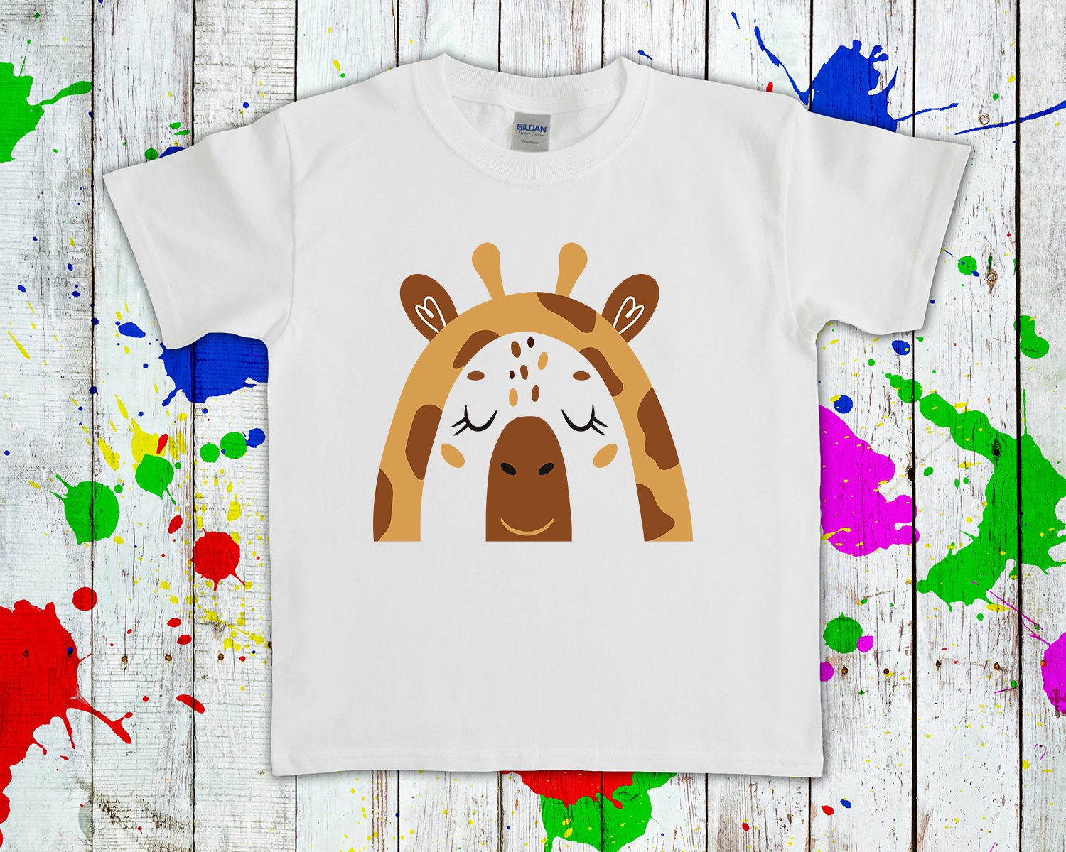 Giraffe Rainbow Graphic Tee Graphic Tee