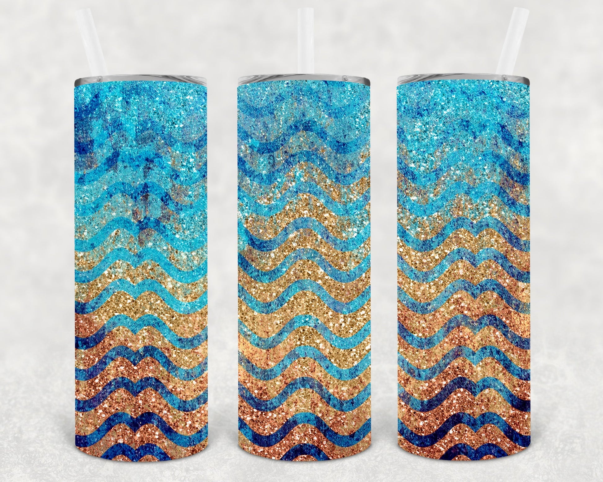 Glitter Wave 20 Oz Skinny Tumbler