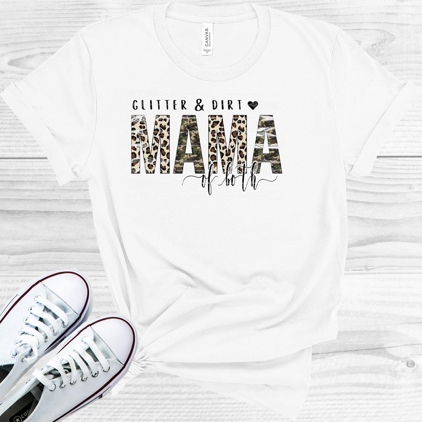 Glitter And Dirt Mama Of Both Graphic Tee Graphic Tee