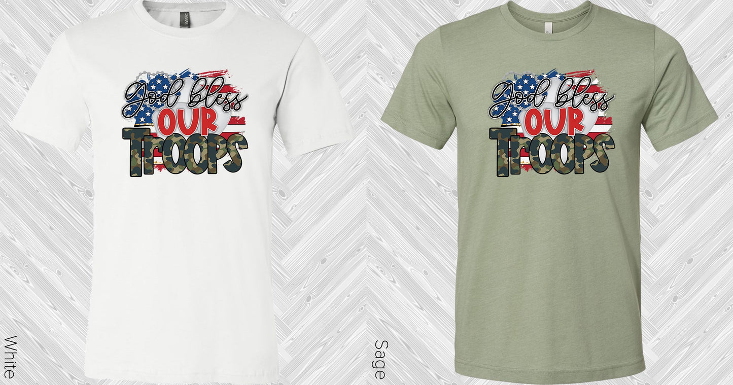 God Bless Our Troops Graphic Tee Graphic Tee