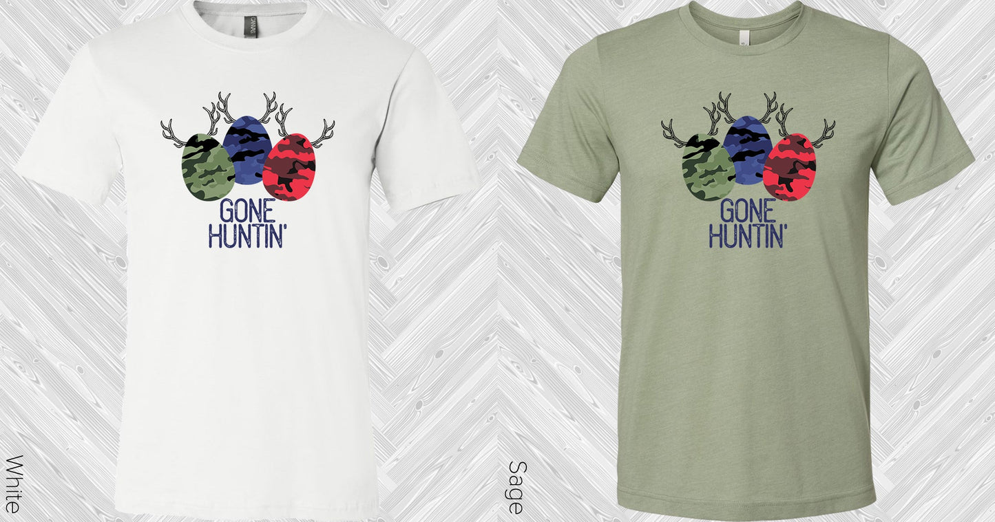 Gone Huntin Easter Eggs Graphic Tee Graphic Tee