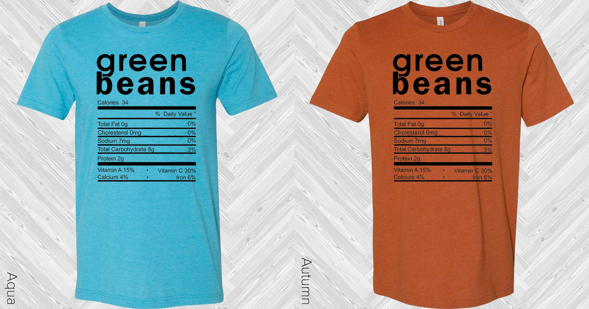 Green Bean Ingredients Label Graphic Tee Graphic Tee