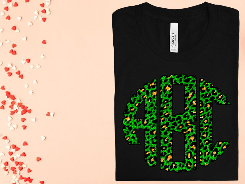 Green Leopard Monogram Graphic Tee Graphic Tee